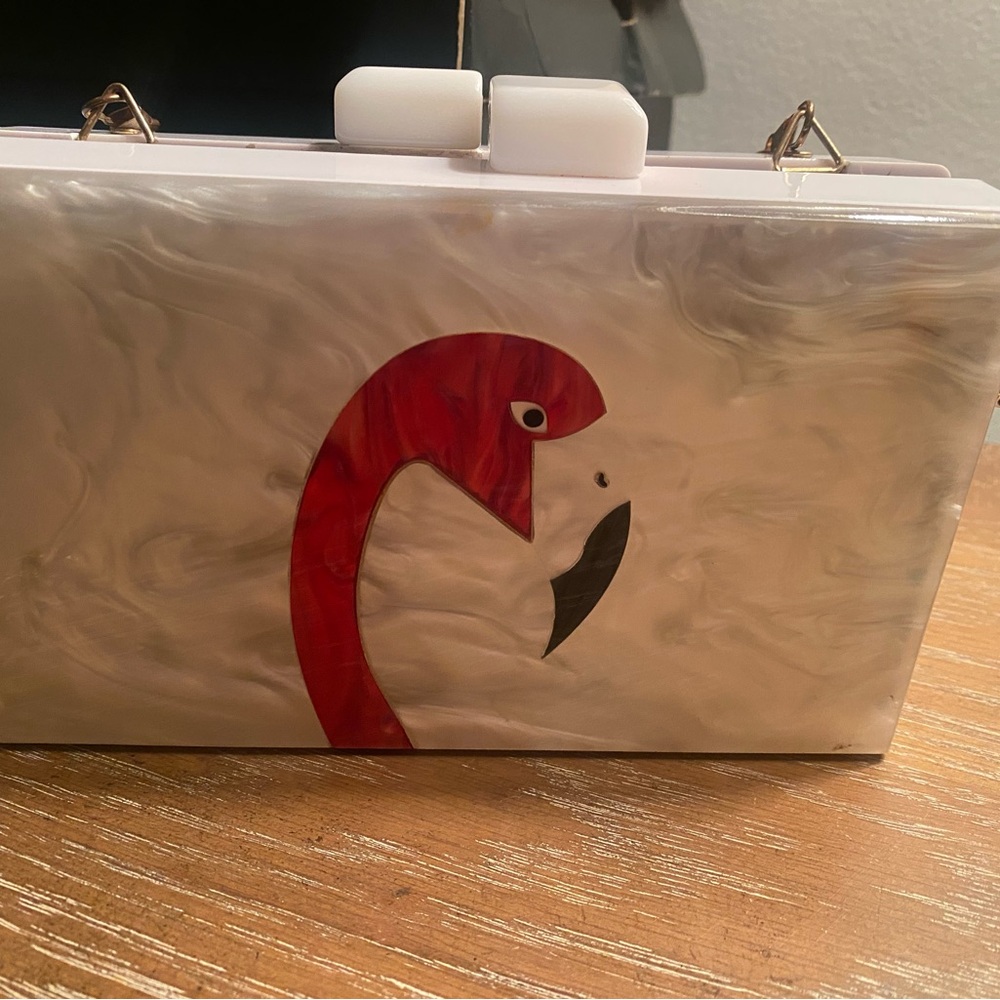 Elegant Flamingo Acrylic Clutch